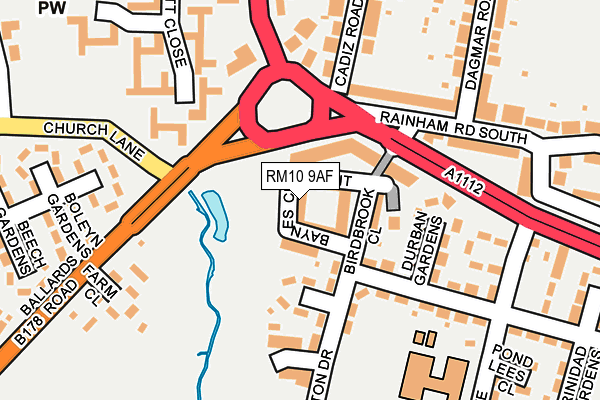 RM10 9AF map - OS OpenMap – Local (Ordnance Survey)