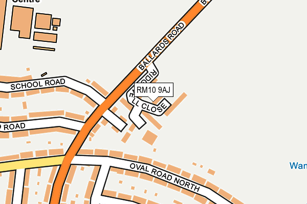 RM10 9AJ map - OS OpenMap – Local (Ordnance Survey)