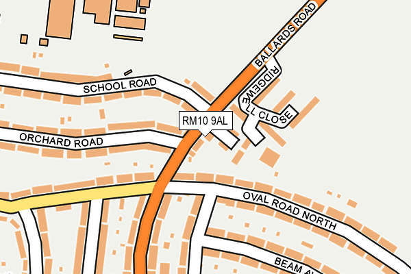 RM10 9AL map - OS OpenMap – Local (Ordnance Survey)