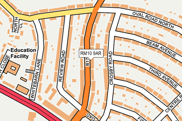 RM10 9AR map - OS OpenMap – Local (Ordnance Survey)