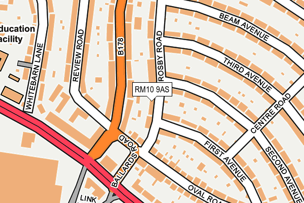 RM10 9AS map - OS OpenMap – Local (Ordnance Survey)