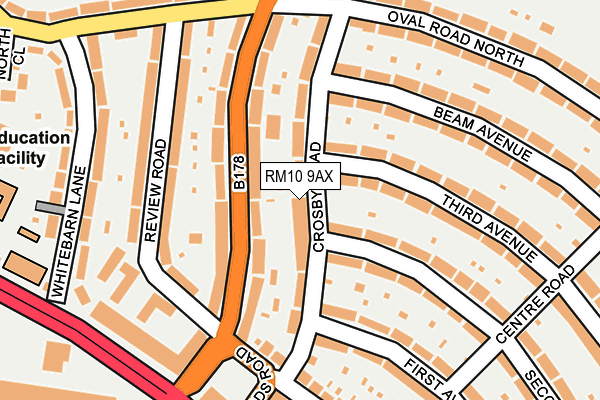 RM10 9AX map - OS OpenMap – Local (Ordnance Survey)