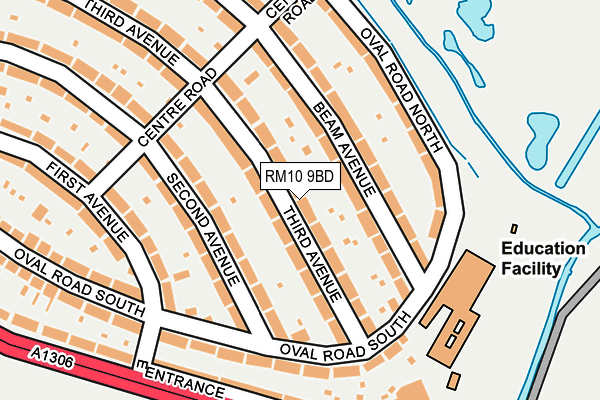 RM10 9BD map - OS OpenMap – Local (Ordnance Survey)