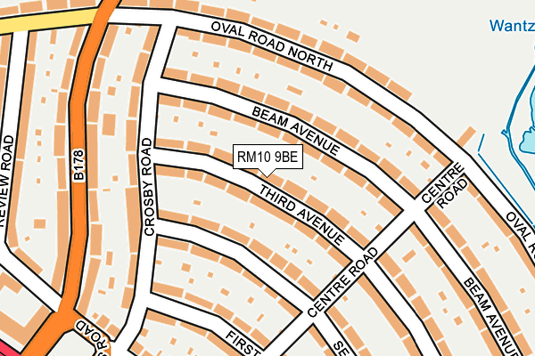 RM10 9BE map - OS OpenMap – Local (Ordnance Survey)