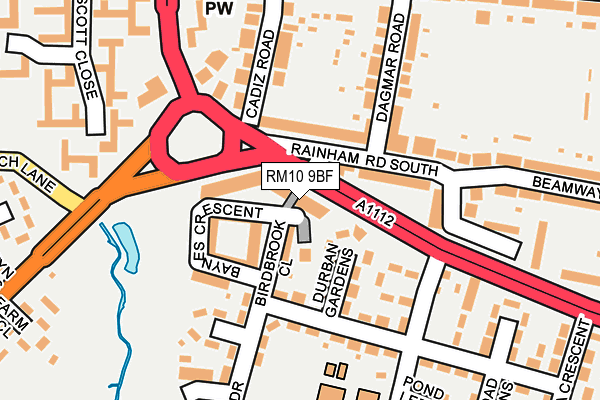 RM10 9BF map - OS OpenMap – Local (Ordnance Survey)