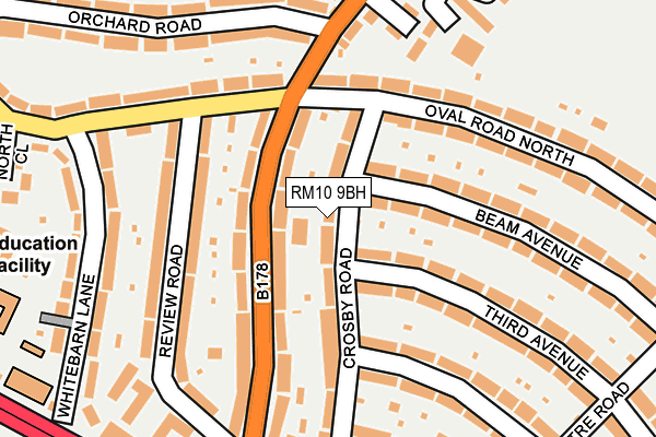 RM10 9BH map - OS OpenMap – Local (Ordnance Survey)