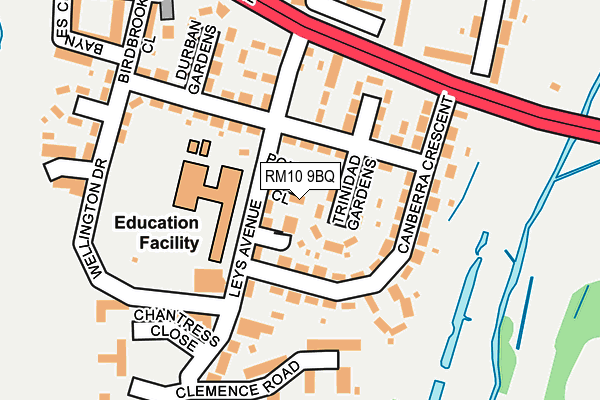 RM10 9BQ map - OS OpenMap – Local (Ordnance Survey)