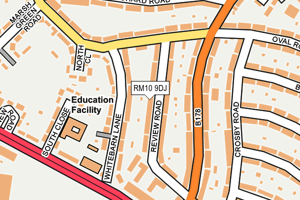 RM10 9DJ map - OS OpenMap – Local (Ordnance Survey)