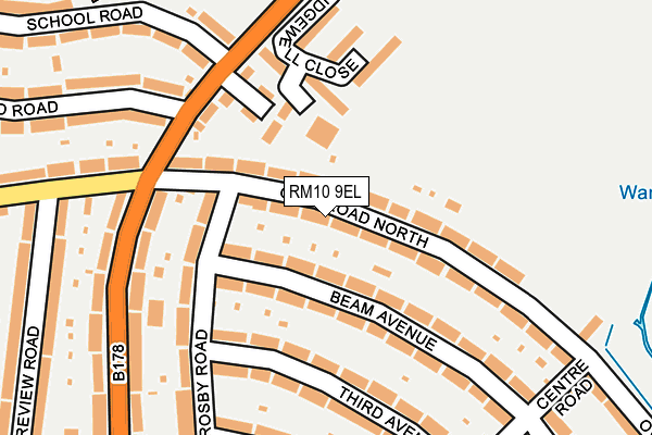 RM10 9EL map - OS OpenMap – Local (Ordnance Survey)