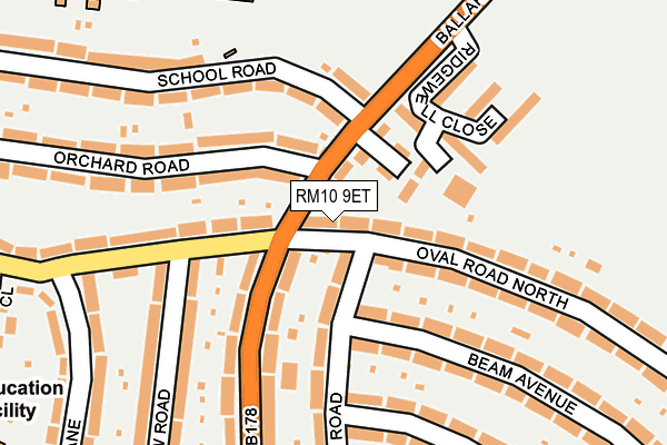 RM10 9ET map - OS OpenMap – Local (Ordnance Survey)