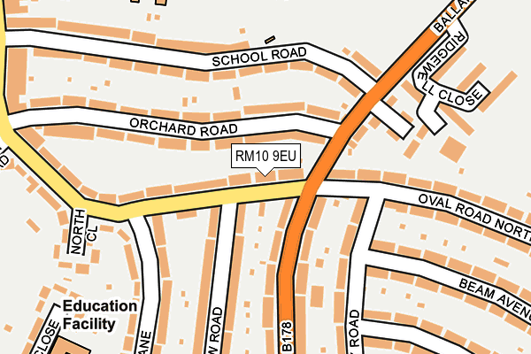 RM10 9EU map - OS OpenMap – Local (Ordnance Survey)
