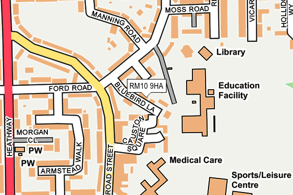 RM10 9HA map - OS OpenMap – Local (Ordnance Survey)