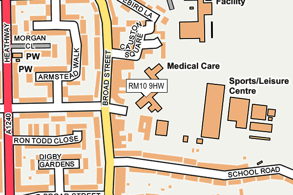 RM10 9HW map - OS OpenMap – Local (Ordnance Survey)
