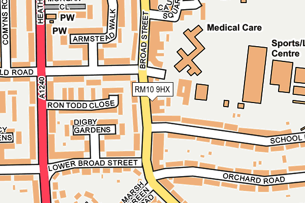 RM10 9HX map - OS OpenMap – Local (Ordnance Survey)