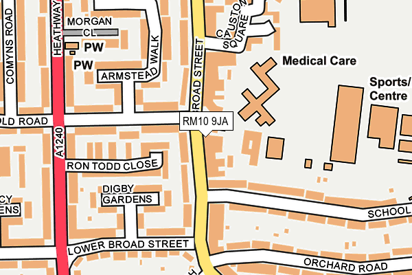RM10 9JA map - OS OpenMap – Local (Ordnance Survey)