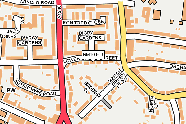 RM10 9JJ map - OS OpenMap – Local (Ordnance Survey)