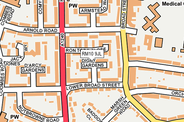 RM10 9JL map - OS OpenMap – Local (Ordnance Survey)