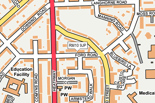 RM10 9JP map - OS OpenMap – Local (Ordnance Survey)