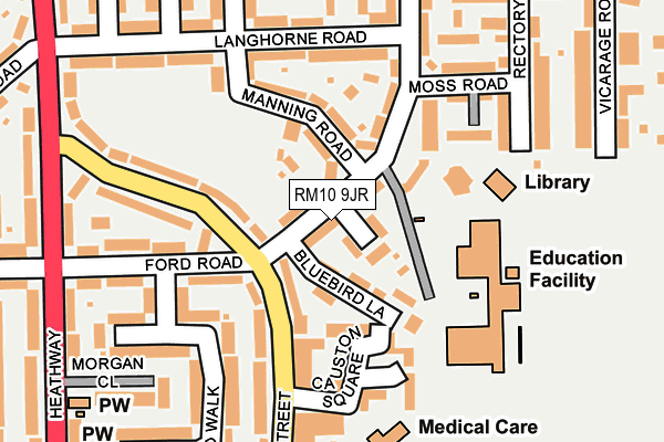 RM10 9JR map - OS OpenMap – Local (Ordnance Survey)