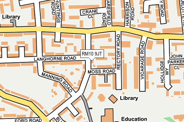 RM10 9JT map - OS OpenMap – Local (Ordnance Survey)