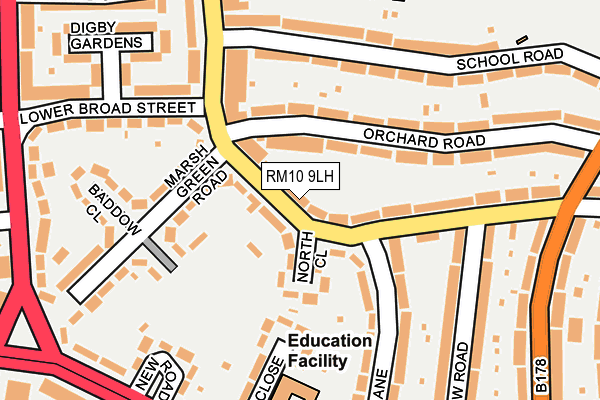 RM10 9LH map - OS OpenMap – Local (Ordnance Survey)