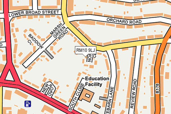 RM10 9LJ map - OS OpenMap – Local (Ordnance Survey)