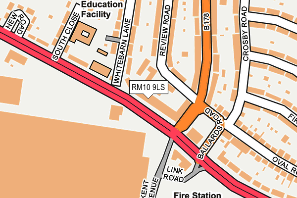 RM10 9LS map - OS OpenMap – Local (Ordnance Survey)