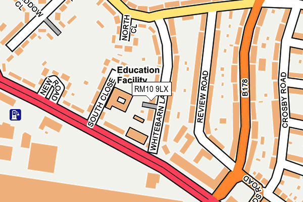 RM10 9LX map - OS OpenMap – Local (Ordnance Survey)
