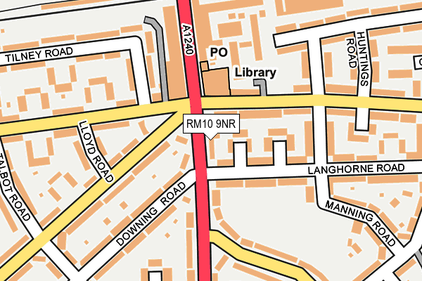 RM10 9NR map - OS OpenMap – Local (Ordnance Survey)