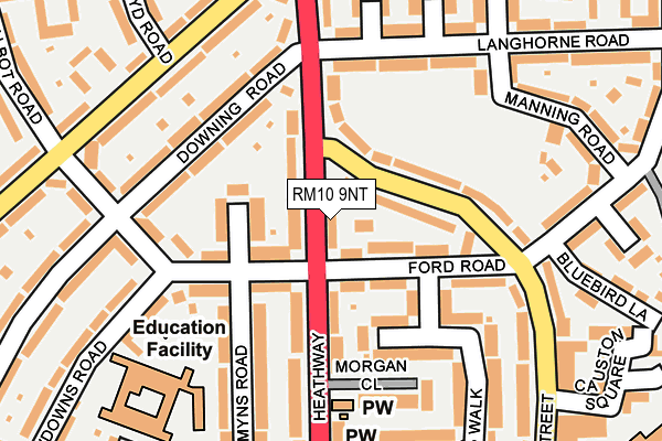 RM10 9NT map - OS OpenMap – Local (Ordnance Survey)