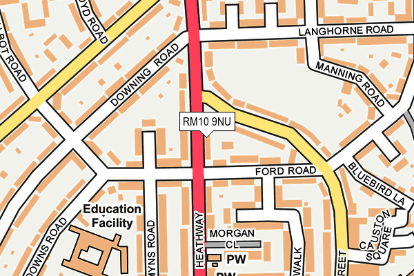 RM10 9NU map - OS OpenMap – Local (Ordnance Survey)