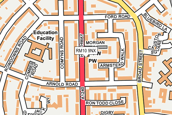 RM10 9NX map - OS OpenMap – Local (Ordnance Survey)