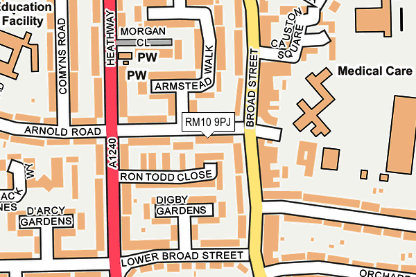 RM10 9PJ map - OS OpenMap – Local (Ordnance Survey)
