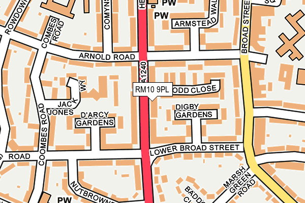 RM10 9PL map - OS OpenMap – Local (Ordnance Survey)