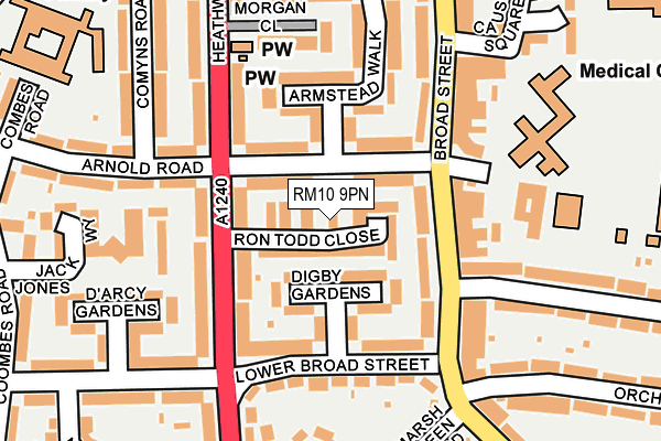 RM10 9PN map - OS OpenMap – Local (Ordnance Survey)