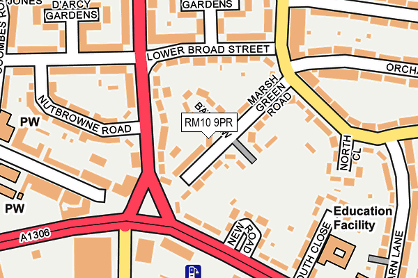 RM10 9PR map - OS OpenMap – Local (Ordnance Survey)