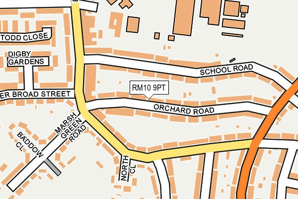 RM10 9PT map - OS OpenMap – Local (Ordnance Survey)
