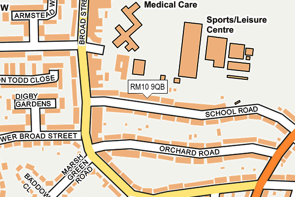 RM10 9QB map - OS OpenMap – Local (Ordnance Survey)