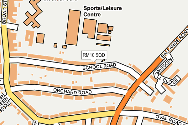 RM10 9QD map - OS OpenMap – Local (Ordnance Survey)