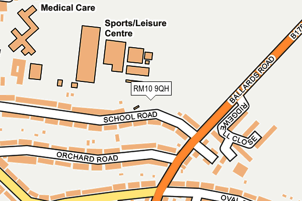 RM10 9QH map - OS OpenMap – Local (Ordnance Survey)