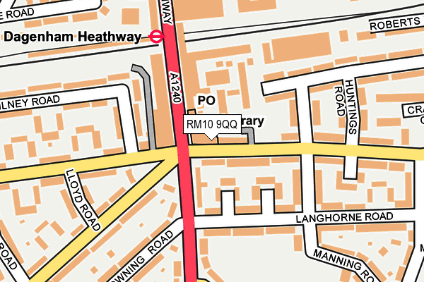 RM10 9QQ map - OS OpenMap – Local (Ordnance Survey)