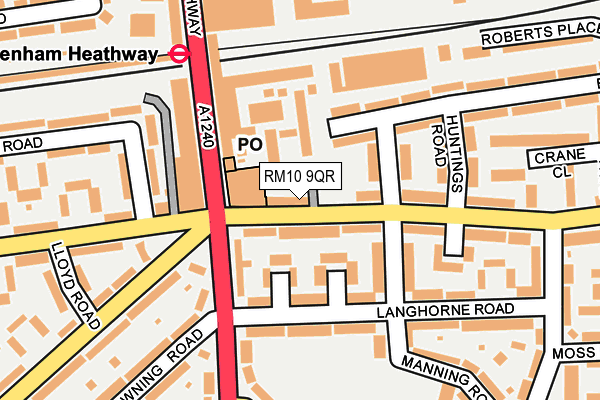 RM10 9QR map - OS OpenMap – Local (Ordnance Survey)