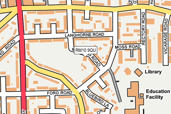RM10 9QU map - OS OpenMap – Local (Ordnance Survey)