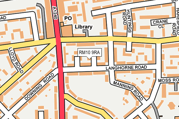 RM10 9RA map - OS OpenMap – Local (Ordnance Survey)