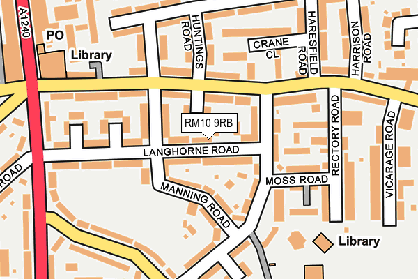 RM10 9RB map - OS OpenMap – Local (Ordnance Survey)