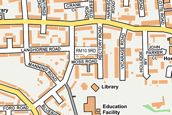 RM10 9RD map - OS OpenMap – Local (Ordnance Survey)