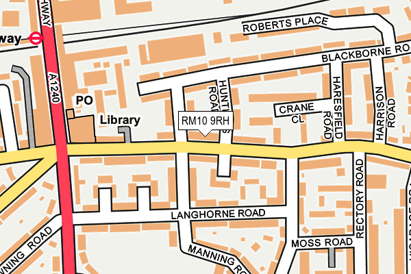 RM10 9RH map - OS OpenMap – Local (Ordnance Survey)