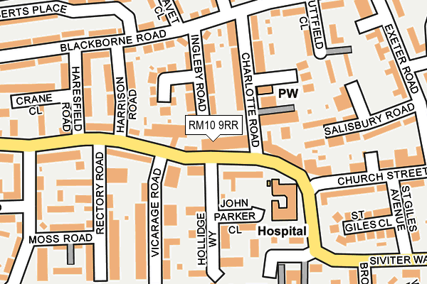 RM10 9RR map - OS OpenMap – Local (Ordnance Survey)