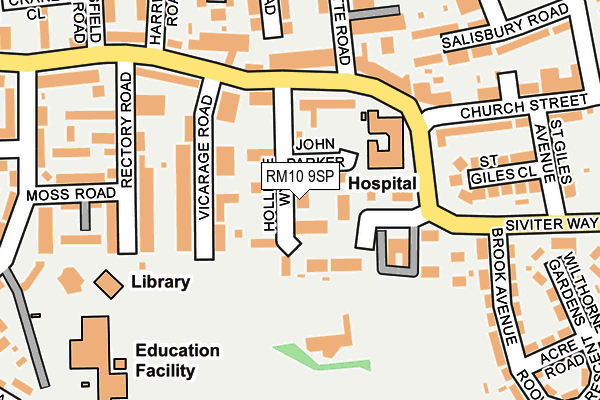 RM10 9SP map - OS OpenMap – Local (Ordnance Survey)