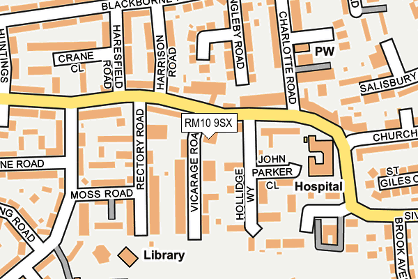 RM10 9SX map - OS OpenMap – Local (Ordnance Survey)